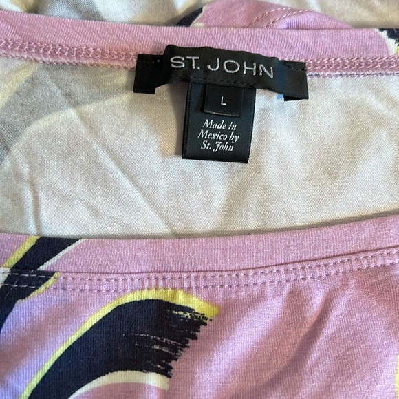 NWOT St. John Short Sleeve Floral Blouse - Picture 8 of 12